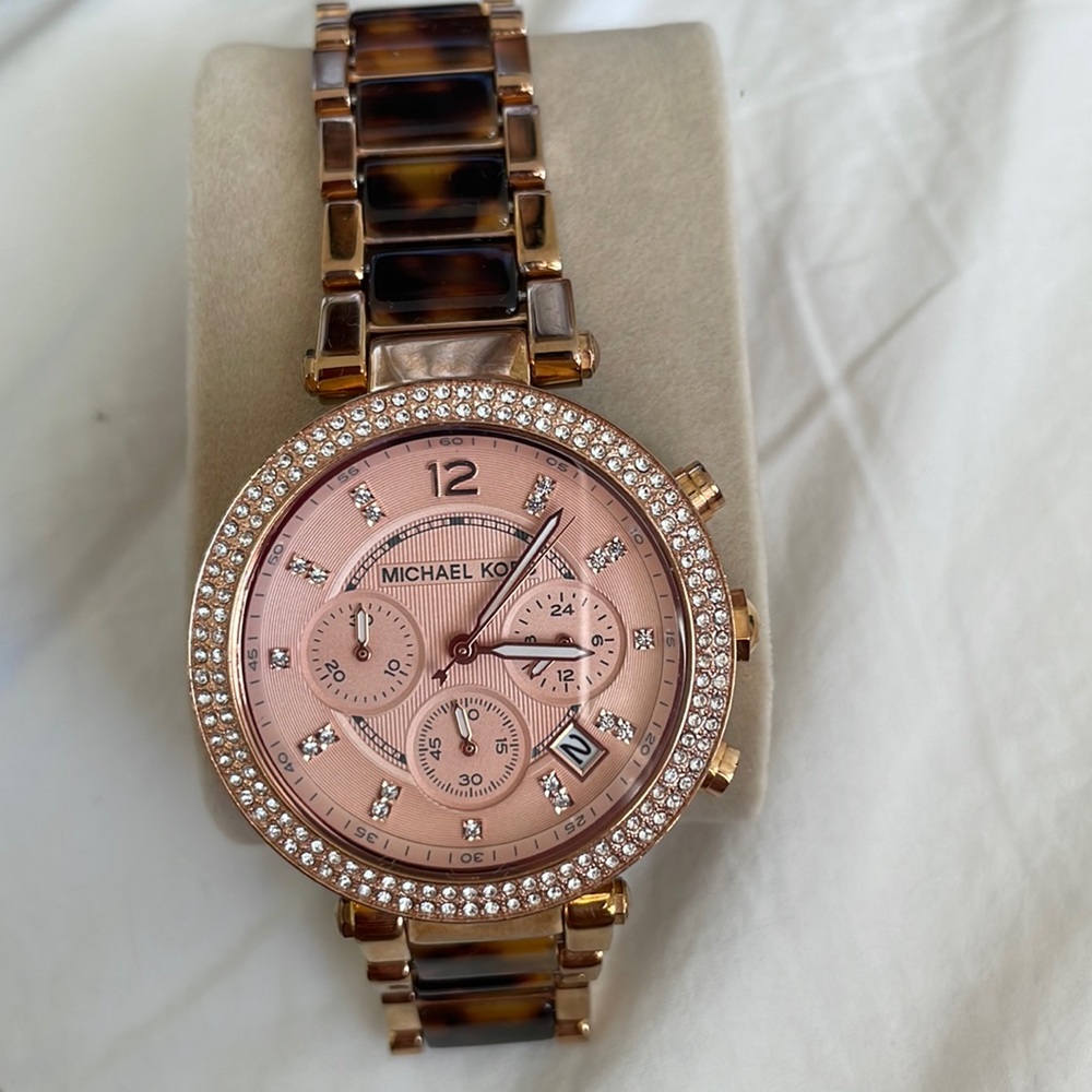 Michael Kors Women's Parker Rose Gold & Tortoise Watch MK5538